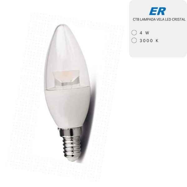 CTB LAMPADA VELA LED CRISTAL 4W 3000k
